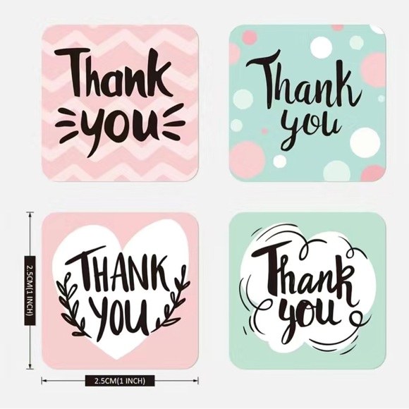 3/$20📦 Roll of 500 1” square thank you stickers - Picture 4 of 4